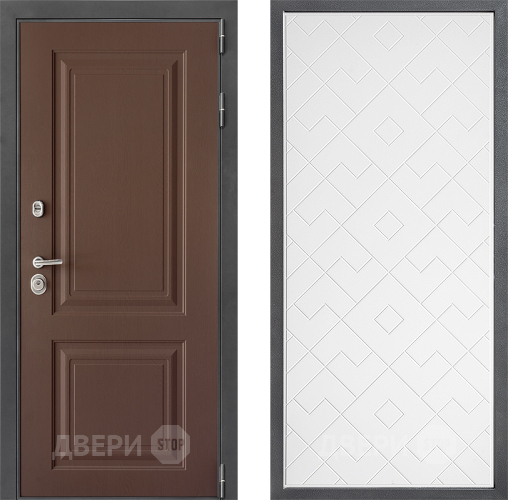 Входная металлическая Дверь Дверной континент ДК-3/729 ФЛ-Тиффани Белый софт в Раменском