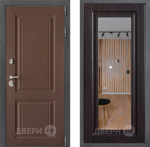 Входная металлическая Дверь Дверной континент ДК-3/729 ФЛЗ Зеркало Венге в Раменском