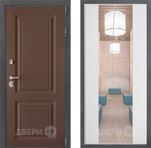Дверь Дверной континент ДК-3/729 ФЛЗ-1 Зеркало Белый софт в Раменском