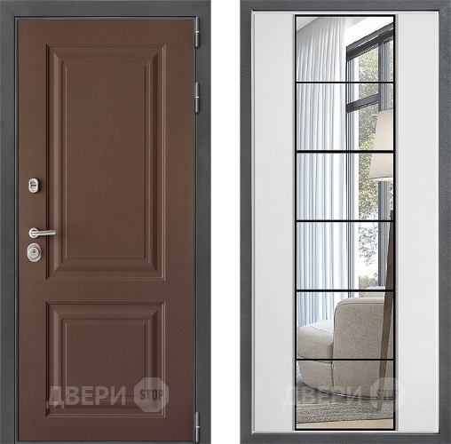 Дверь Дверной континент ДК-3/729 ФЛЗ-2 Зеркало Белый софт в Раменском