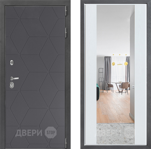 Дверь Дверной континент ДК-3/744 ФЛЗ-1 Зеркало Белое дерево в Раменском