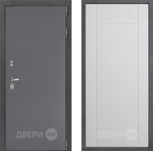Входная металлическая Дверь Дверной континент ДК-3/649 ФЛ-Лайн Белое дерево в Раменском