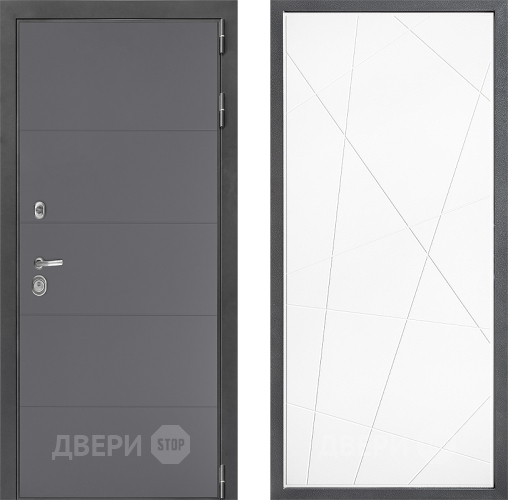 Входная металлическая Дверь Дверной континент ДК-3/649 ФЛ-655 Белый софт в Раменском