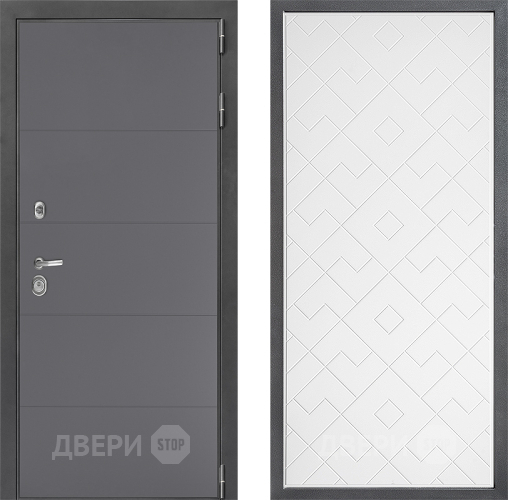 Входная металлическая Дверь Дверной континент ДК-3/649 ФЛ-Тиффани Белый софт в Раменском