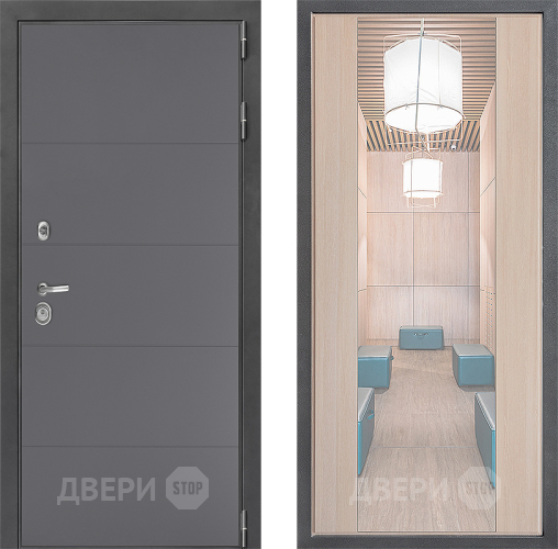 Дверь Дверной континент ДК-3/649 ФЛЗ-1 Зеркало Капучино в Раменском