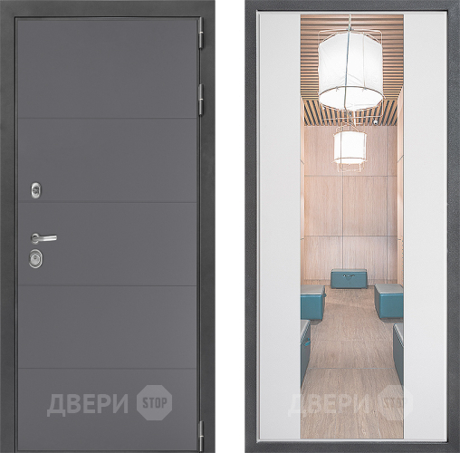 Дверь Дверной континент ДК-3/649 ФЛЗ-1 Зеркало Белый софт в Раменском