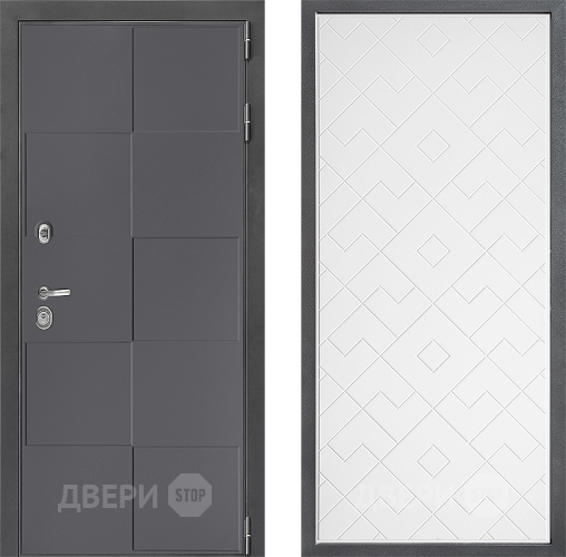 Входная металлическая Дверь Дверной континент ДК-3/606 ФЛ-Тиффани Белый софт в Раменском