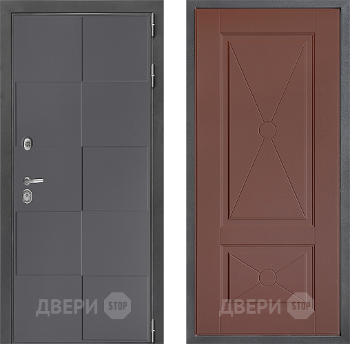 Входная металлическая Дверь Дверной континент ДК-3/606 ФЛ-617 Ясень шоколадный в Раменском