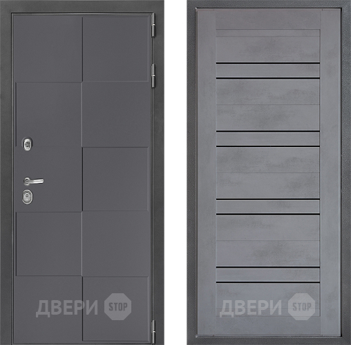 Входная металлическая Дверь Дверной континент ДК-3/606 ФЛ-49 Бетон серый в Раменском