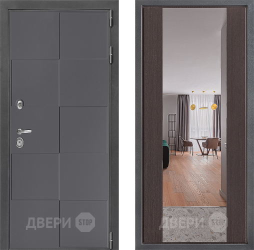 Дверь Дверной континент ДК-3/606 ФЛЗ-1 Зеркало Венге в Раменском