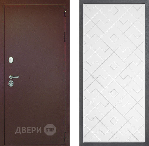 Входная металлическая Дверь Дверной континент Рубикон Медь Дизайн ФЛ-Тиффани Белый софт в Раменском