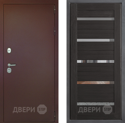 Входная металлическая Дверь Дверной континент Рубикон Медь Дизайн ФЛ-47 Венге в Раменском