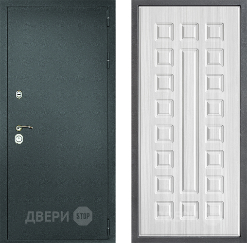 Входная металлическая Дверь Дверной континент Рубикон Серебро Дизайн ФЛ-183 Сандал белый в Раменском
