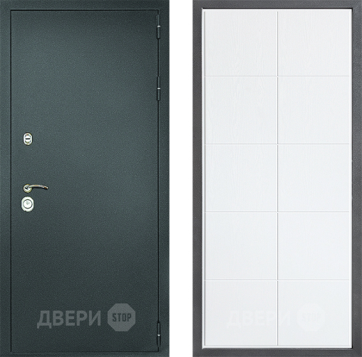 Дверь Дверной континент Рубикон Серебро Дизайн ФЛ-Кватро Белое дерево в Раменском