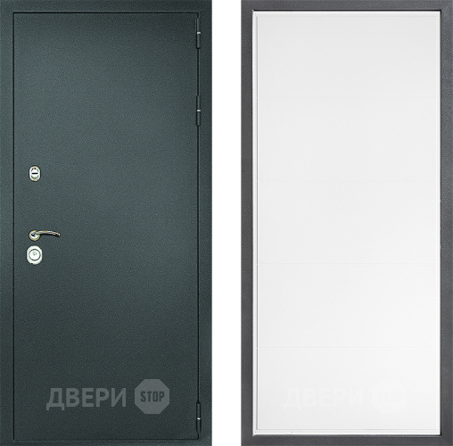 Входная металлическая Дверь Дверной континент Рубикон Серебро Дизайн ФЛ-649 Белый софт в Раменском
