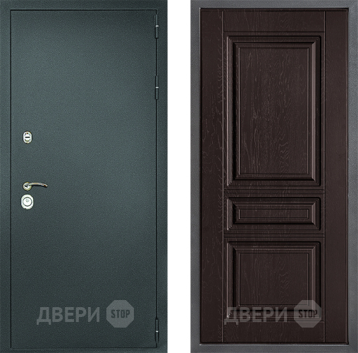Входная металлическая Дверь Дверной континент Рубикон Серебро Дизайн ФЛ-243 Дуб шоколадный в Раменском