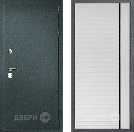 Входная металлическая Дверь Дверной континент Рубикон Серебро Дизайн ФЛ-757 Черное Стекло Софт милк в Раменском