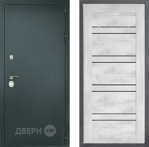 Дверь Дверной континент Рубикон Серебро Дизайн ФЛ-49 Бетон снежный в Раменском