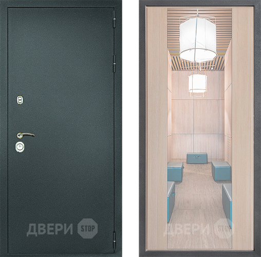 Входная металлическая Дверь Дверной континент Рубикон Серебро Дизайн ФЛЗ-1 Зеркало Капучино в Раменском
