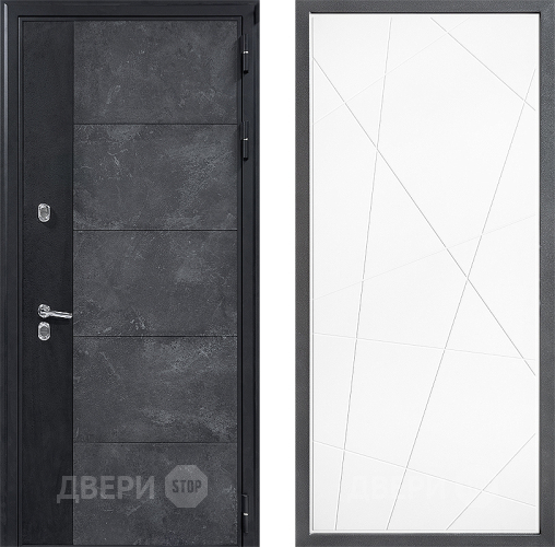 Входная металлическая Дверь Дверной континент ДК-15 Бетон ТЕРМО ФЛ-655 Белый софт в Раменском