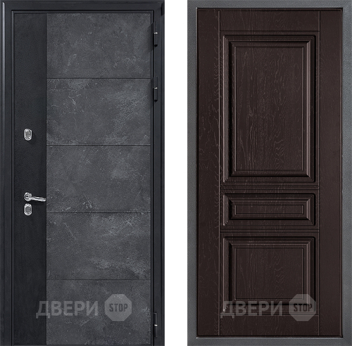 Входная металлическая Дверь Дверной континент ДК-15 Бетон ТЕРМО ФЛ-243 Дуб шоколадный в Раменском