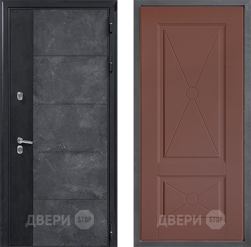 Входная металлическая Дверь Дверной континент ДК-15 Бетон ТЕРМО ФЛ-617 Ясень шоколадный в Раменском