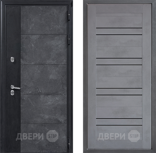 Входная металлическая Дверь Дверной континент ДК-15 Бетон ТЕРМО ФЛ-49 Бетон серый в Раменском