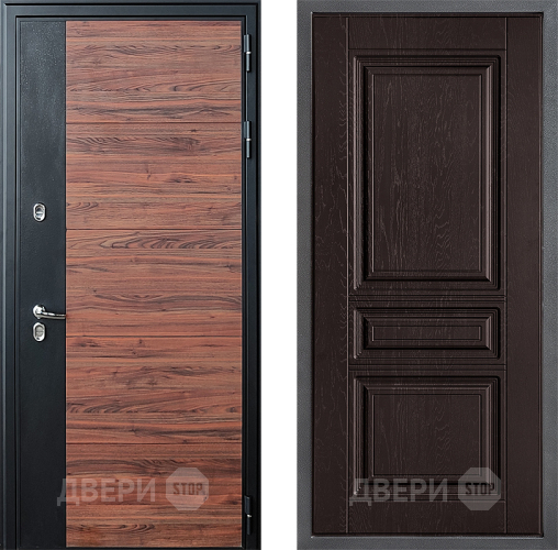 Входная металлическая Дверь Дверной континент ДК-15 Красное Дерево ТЕРМО ФЛ-243 Дуб шоколадный в Раменском