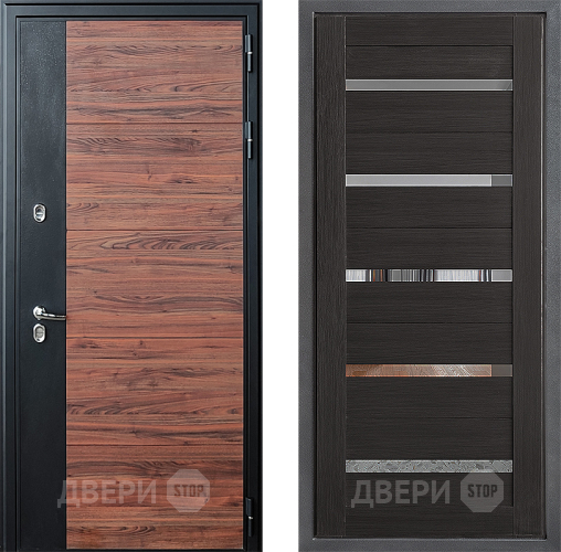 Входная металлическая Дверь Дверной континент ДК-15 Красное Дерево ТЕРМО ФЛ-47 Венге в Раменском