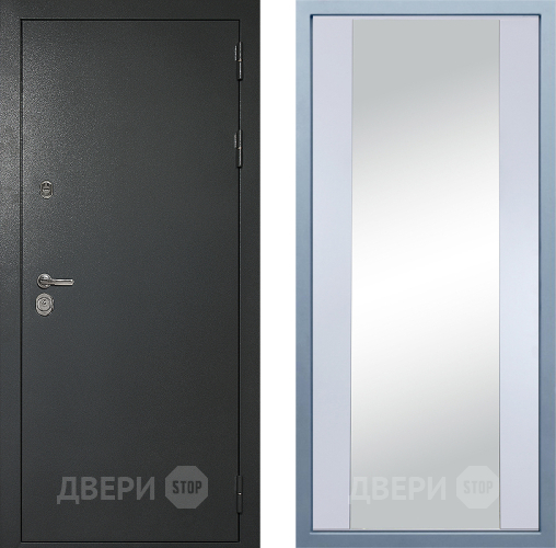 Входная металлическая Дверь Дива МД-40 Титан Д-15 Зеркало Белый в Раменском