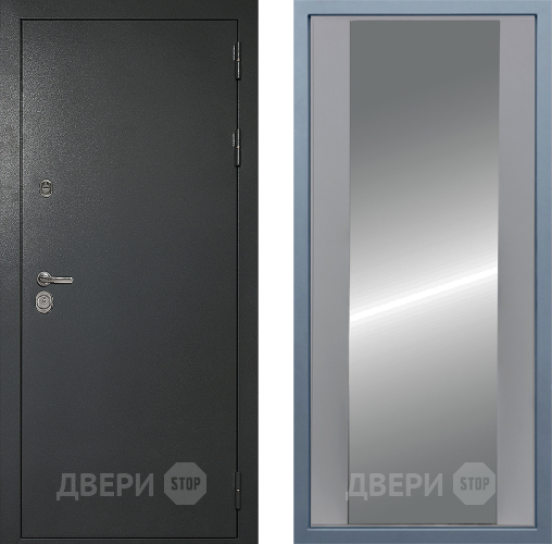 Входная металлическая Дверь Дива МД-40 Титан Д-15 Зеркало Силк Маус в Раменском