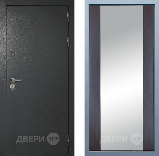Входная металлическая Дверь Дива МД-40 Титан Д-15 Зеркало Венге в Раменском