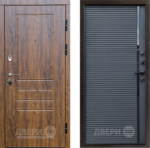 Входная металлическая Дверь Престиж Классика Дуб Porte Черный кварц в Раменском