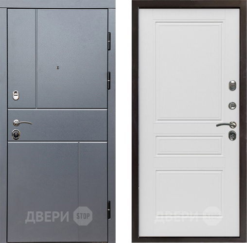 Входная металлическая Дверь Престиж Горизонт Грэй Классика Лиственница белая в Раменском