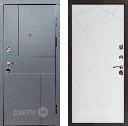 Входная металлическая Дверь Престиж Горизонт Грэй Лучи Бетон белый в Раменском