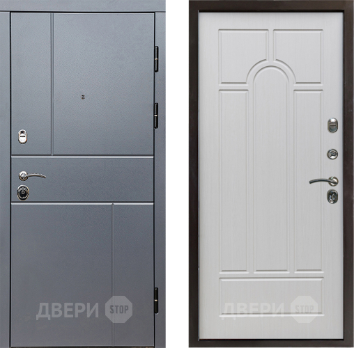 Входная металлическая Дверь Престиж Горизонт Грэй Арка Лиственница белая в Раменском