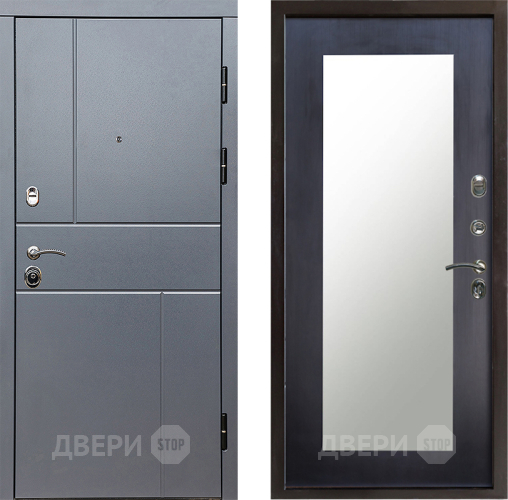 Входная металлическая Дверь Престиж Горизонт Грэй Зеркло Пастораль Венге в Раменском