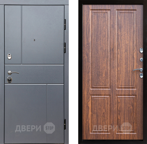 Входная металлическая Дверь Престиж Горизонт Грэй Премиум Орех светлый в Раменском