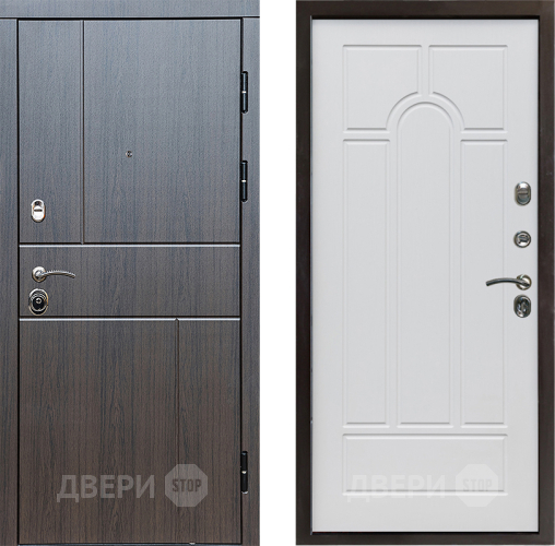 Входная металлическая Дверь Престиж Горизонт Венге Арка Белое дерево в Раменском