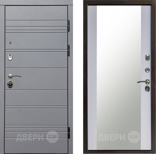 Дверь Престиж Линия Грэй Зеркало Белый софт в Раменском