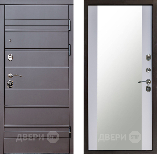 Дверь Престиж Линия Браун Зеркало Белый софт в Раменском