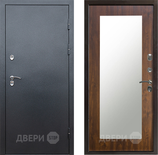 Входная металлическая Дверь Престиж TERMO с терморазрывом Снегирь Серебро Зеркало пастораль Дуб в Раменском