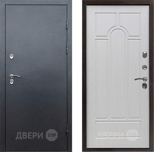 Входная металлическая Дверь Престиж TERMO с терморазрывом Снегирь Серебро Арка Лиственница белая в Раменском