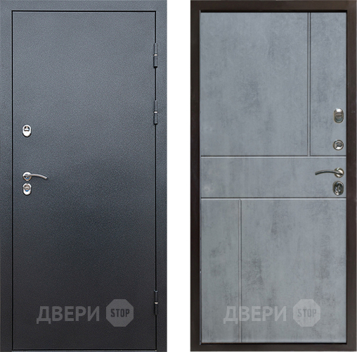 Входная металлическая Дверь Престиж TERMO с терморазрывом Снегирь Серебро Горизонт Бетон темный в Раменском