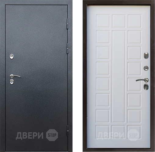 Входная металлическая Дверь Престиж TERMO с терморазрывом Снегирь Серебро Престиж Белое дерево в Раменском