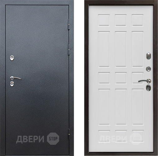 Входная металлическая Дверь Престиж TERMO с терморазрывом Снегирь Серебро Спарта Белое дерево в Раменском