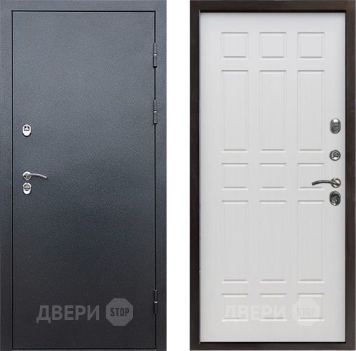 Входная металлическая Дверь Престиж TERMO с терморазрывом Снегирь Серебро Спарта Лиственница белая в Раменском