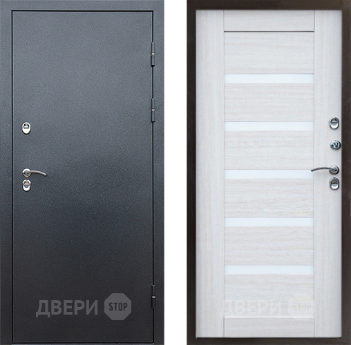 Входная металлическая Дверь Престиж TERMO с терморазрывом Снегирь Серебро Царга Лиственница белая в Раменском
