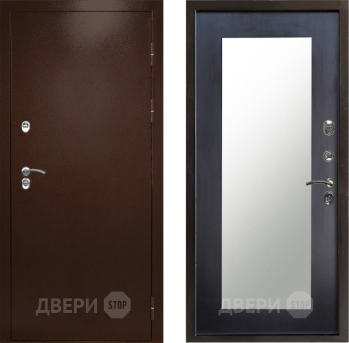 Дверь Престиж TERMO с терморазрывом Снегирь Медь Зеркало пастораль Венге в Раменском