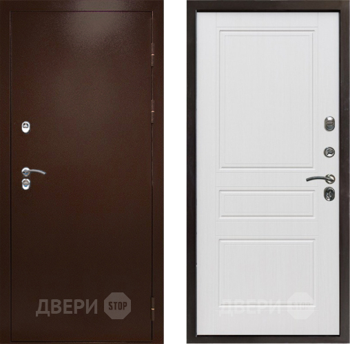 Входная металлическая Дверь Престиж TERMO с терморазрывом Снегирь Медь Классика Белое дерево в Раменском